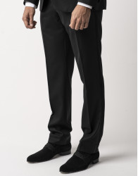 Castello d'Oro Black Wool Tuxedo Trousers  thumbnail